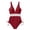 Red, variant on Xfvqtps Women One Piece Swimsuit Embroidery Waist V Neck Side Drawstring Tummy Control Slimming Bathing Suit for Beach Hot Pink