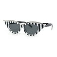 thumbnail image 2 of Women Elaborate Metal Brow Trim Gothic Cat Eye Retro Sunglasses Stripe - Black, 2 of 4