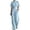 Blue, variant on AJGRHE Women's Wide Leg Jumpsuits Summer Half Turtleneck Short Sleeve Wide Leg Jumpsuit Casual Solid Loose Long Pants Fashionable Piece Khaki S
