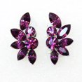 thumbnail image 4 of Faship Gorgeous Purple Floral Clip On Style Earrings, 4 of 4