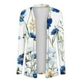 thumbnail image 6 of Uootdi Women's Floral Print Cardigan Duster Long Open Front Kimono Jacket Lightweight Boho Beach Cover Up Casual Spring Summer Trendy Outerwear White Women Top, 6 of 6