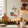 thumbnail image 2 of Welcome Sign for Front Door,Red Christmas Round Metal Welcome Front Porch Decor,Truck Xmas Tree Ball Snowflake Winter Wooden Wall Hanging Sign for Living Room Kitchen Hallway Housewarming Gift 8'', 2 of 9