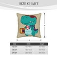 thumbnail image 4 of Kll Cool Dino Playing Skateboard Decorative Throw Pillow Covers Velvet Soft For Couch Sofa Bedroom Living Room Outdoor -16"X16", 4 of 8