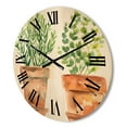 thumbnail image 3 of Designart 'Two Green House Plants In Orange Cly Pots' Traditional Wood Wall Clock, 3 of 5