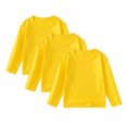 thumbnail image 2 of NAISIBABY Boys Girls T-Shirts, Long Sleeve Loose Fit Super Soft Cotton Casual Pullover Tees 3-Pack Yellow 3T, 2 of 7