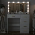 thumbnail image 2 of Teousev White Dressing Table Makeup Vanity with LED Lighted Mirror, Dimmable Lights & 5 Drawers, 2 of 8