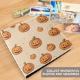 thumbnail image 4 of FORMRS 3 Ring Photo Album 4"x6" Self Adhesive Large Capacity PU Leather Cover, Halloween Pumpkins Pattern, 4 of 8