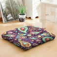 thumbnail image 5 of Paisley Meditation Pillow, Boho Yoga Floor Cushion for Sitting and Quiet Time 22 x 22, 5 of 7