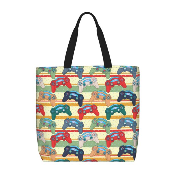 Balery Retro With Joysticks Bolsa de Mano para Mujeres con Cremallera, Bolsa de Gimnasio con Compartimentos, Bolsa para Laptop, Bolsa para Trabajo