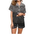 thumbnail image 2 of Qiopertar Liquidation à Moins de 5$ Blouse Décontractée Imprimée Col Rabattu Manches Courtes Mode Short Ensemble Pyjama Grandes Économies de Vacances!, 2 of 5