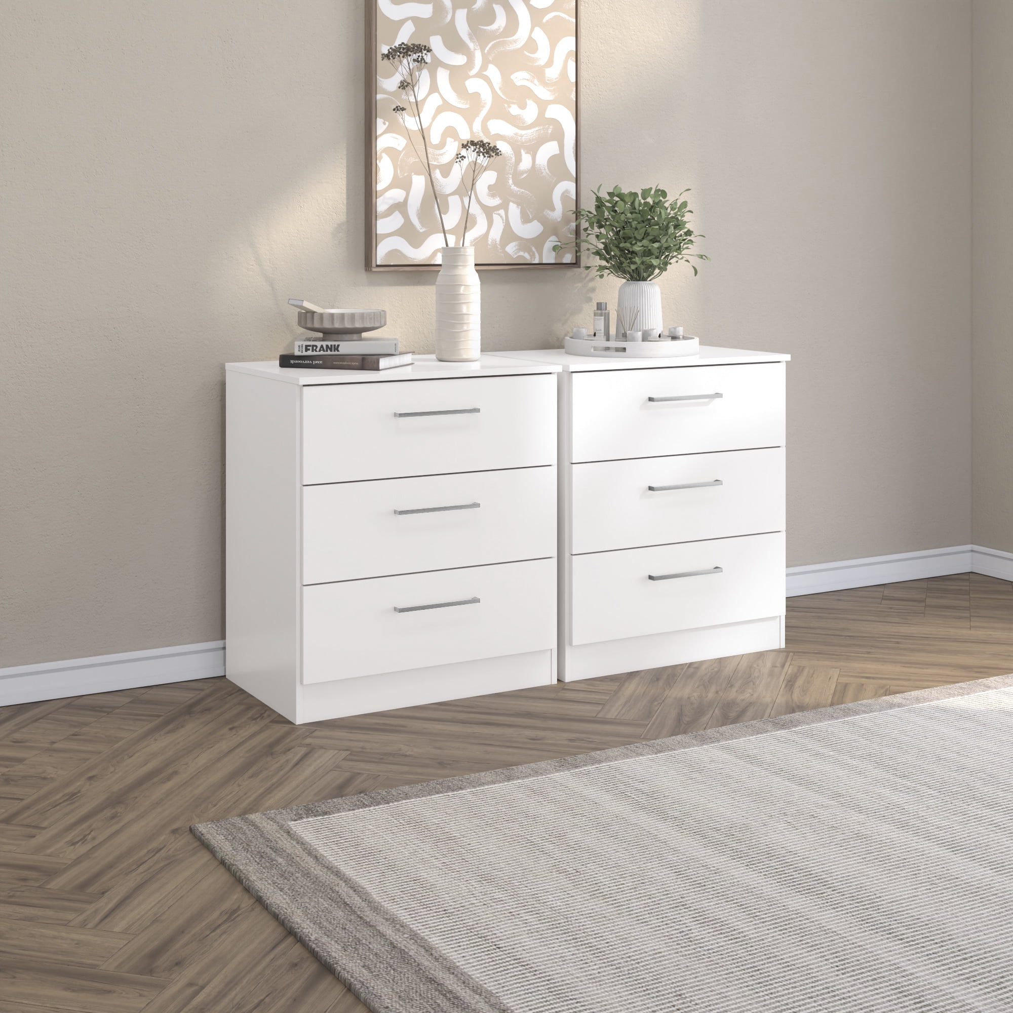2019SS  Drawer 16Gミラノショートスリーブニット ホワイト Jenny Lind Spindle 3-Drawer Dresser – DaVinci Baby