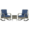 thumbnail image 2 of Outsunny 3 Piece Patio Furniture Set, Wicker Rocking Chairs with Coffee Table, Cushions, Outdoor Bistro Set for Porch, Garden, Gray, 2 of 9