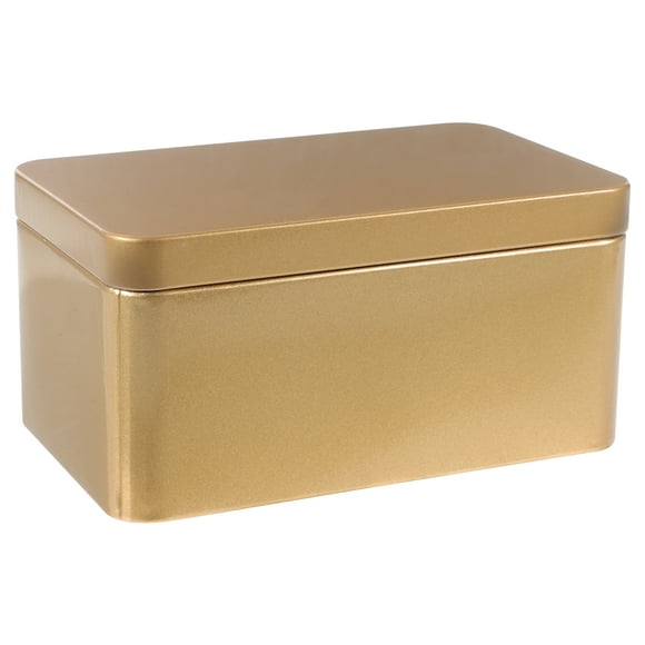 Mini caja rectangular de hojalata portátil para guardar hojas de té, dulces y dulces, 13 x 8 x 6 cm (color aleatorio)