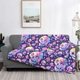 thumbnail image 2 of Yiaed Skull colorful mushroom Print Blanket Throw Blanket Soft Cozy Flannel Blanket for Home Bed Sofa Couch Chair-40"x30", 2 of 6
