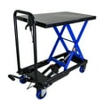 thumbnail image 6 of CHEERFUN Hydraulic Lift Trolley, 500 LBS Capacity, Heavy-Duty Material Handling Cart with 4 Wheels, BLACK+BLUE, 6 of 11