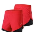 thumbnail image 1 of Shorts deportivos Pantalones cortos para correr 2 en 1 para mujer de secado rápido transpirables para ejercicios de entrenamiento activo para correr pantalones cortos para ciclismo con forro más largo, 1 of 7