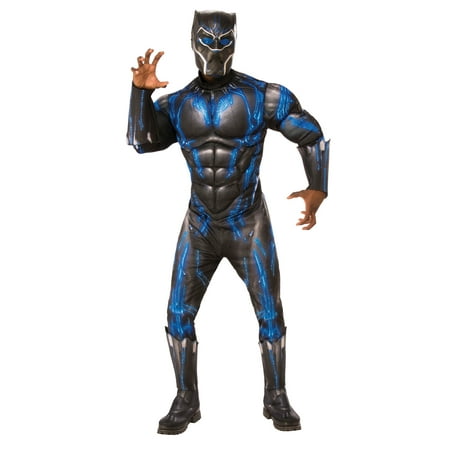 Marvel Black Panther Movie Mens Deluxe Black Panther Battle Suit Halloween