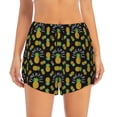 thumbnail image 4 of Lsque Pineapple Printed Women's Running Shorts with Liner Pockets,Elastic Quick Dry Workout Athletic Gym Yoga Shorts,Womens High Waist Shorts-XX-Large, 4 of 9