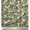 thumbnail image 1 of Soimoi Rayon Fabric Leaves & Floral Block Decor Fabric Printed Yard 56 Inch Wide, 1 of 3
