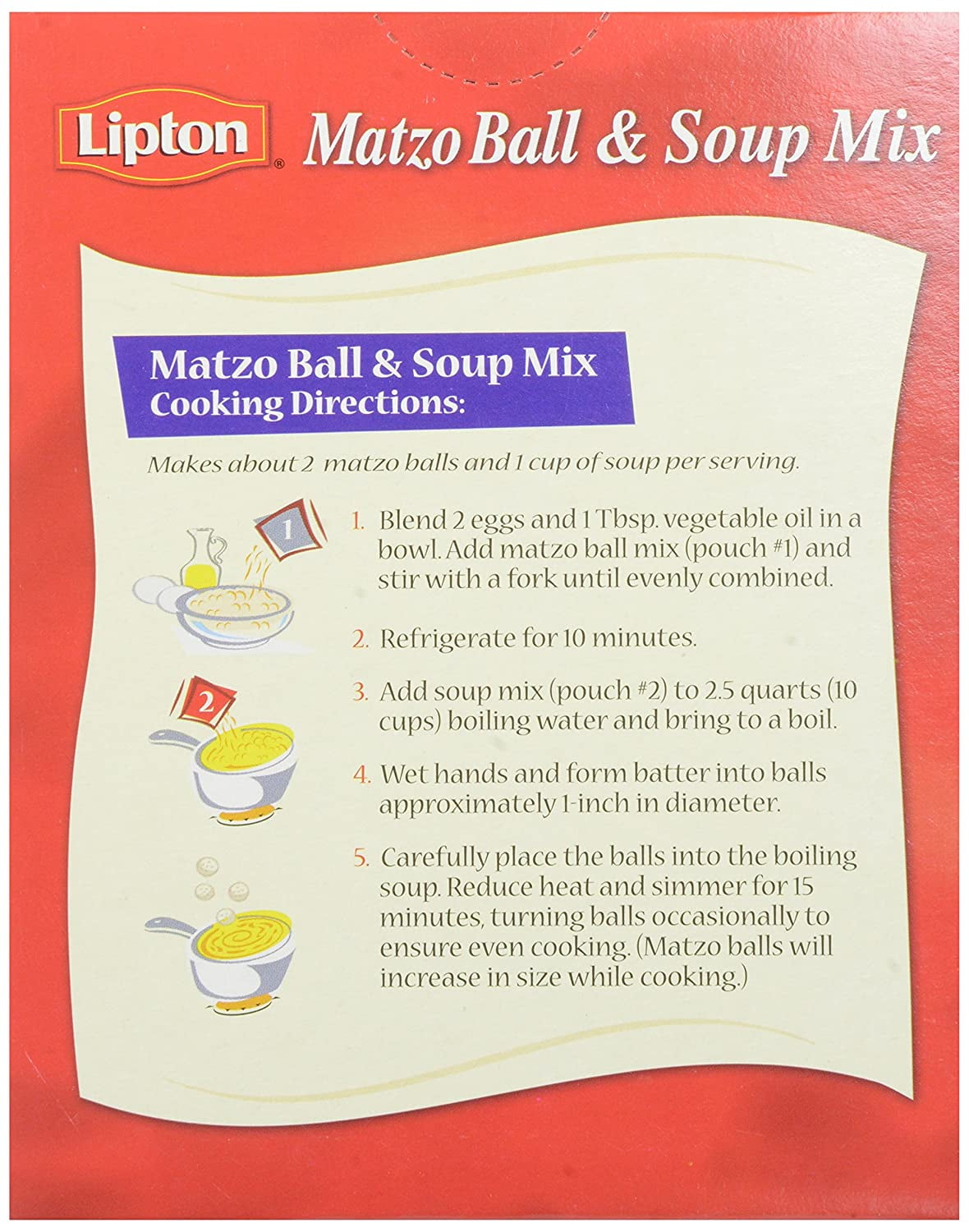 (2 pack) Lipton Kosher Soup Secrets Matzo Ball Soup Mix, 4.3oz