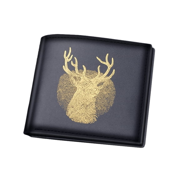 Wallet for Men and Women Bifold Deer Head Print Multiple Card Slots Slim Lightweight Casual Daily Use