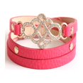 thumbnail image 1 of Pulsera de moda con diamantes de imitación y flores, brazalete para mujer, color rojo rosa, 1 of 2
