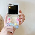 thumbnail image 2 of Phone Case for Samsung Galaxy Z Flip 6,Clear Folding Protective Phone Shell,Shockproof Anti-Fall Phone Cover with Chain (Star), 2 of 15