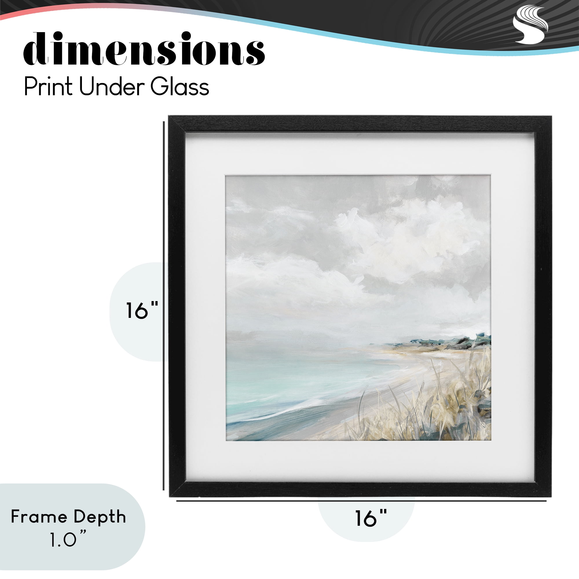 Stupell Industries Coastal Morning By The Dunes Black Framed Print Under Glass, design by Carol Robinson