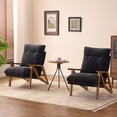 thumbnail image 2 of Ktaxon Mid Century Chenille Accent Chair, 5 Position Adjustable Recliner Chair, Rubber Wood Frame Lounge Chair for Living Room Bedroom Office Black, 2 of 8