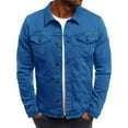 thumbnail image 7 of 2025 Long Sleeve Top,Clothing 2025 Men's Dress Shirts Color Tops Denim Autumn Coat Men's Blouse Button Winter Vintage Solid Jacket Men's blouse, 7 of 7