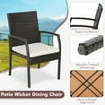 thumbnail image 6 of Costway 5PCS Patio  Dining Set Cushion Armchairs Acacia Wood Table with Umbrella Hole, 6 of 11