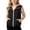 Black, variant on Girls Teen Drawstring Hooded Vest, Casual Solid Color Rainy Outdoor Sleeveless Waterproof Coat, Hiking Daily Pocket Outerwear Coat 5-16 Years