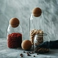 thumbnail image 3 of 3PCS Glass Storage Jars with Cork Stoppers, 17oz/500ml Airtight Containers for Tea, Nuts, Candy, Flowers & Kitchen Storage, 3 of 11