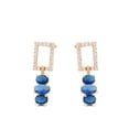 thumbnail image 1 of Aretes Colgantes Fiesta Dama Swarovski y Zafiro Oro 14K Lam dorado Unitalla, 1 of 7