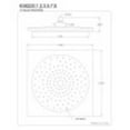 thumbnail image 5 of Kingston Brass Claremont KX8221 Claremont 12" Rainfall Square Showerhead, 5 of 5