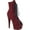 Burgundy Faux Suede/Burgundy Faux Suede, variant on Women's Pleaser Adore 1021FS Open Toe Bootie