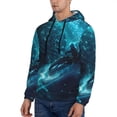 thumbnail image 3 of Pofeuu Futuristic Jet Ski Adventure Print Mens Casual Hooded Collar Drawstring Hoodies Pullover Sweatshirts Casual Long Sleeve Shirts-Medium, 3 of 7