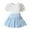 Sky Blue, variant on LUOGENLI Little Girls Outfits 3T 4th of July Toddler Kids Baby Girls Lace Short Sleeve Ribbed T Shirt Tops Skirts Princess Outfits Clothes Set Girls 4th of July Outfit Size 8-10 2-3 Years