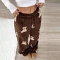 thumbnail image 4 of Kezqiaxn Pajama Pants Women Fleece Elastic Waist Warm Loose Bottoms Casual Loungewear Fall Winter Pj Pants Fashion Clothing Coffee XXL, 4 of 6