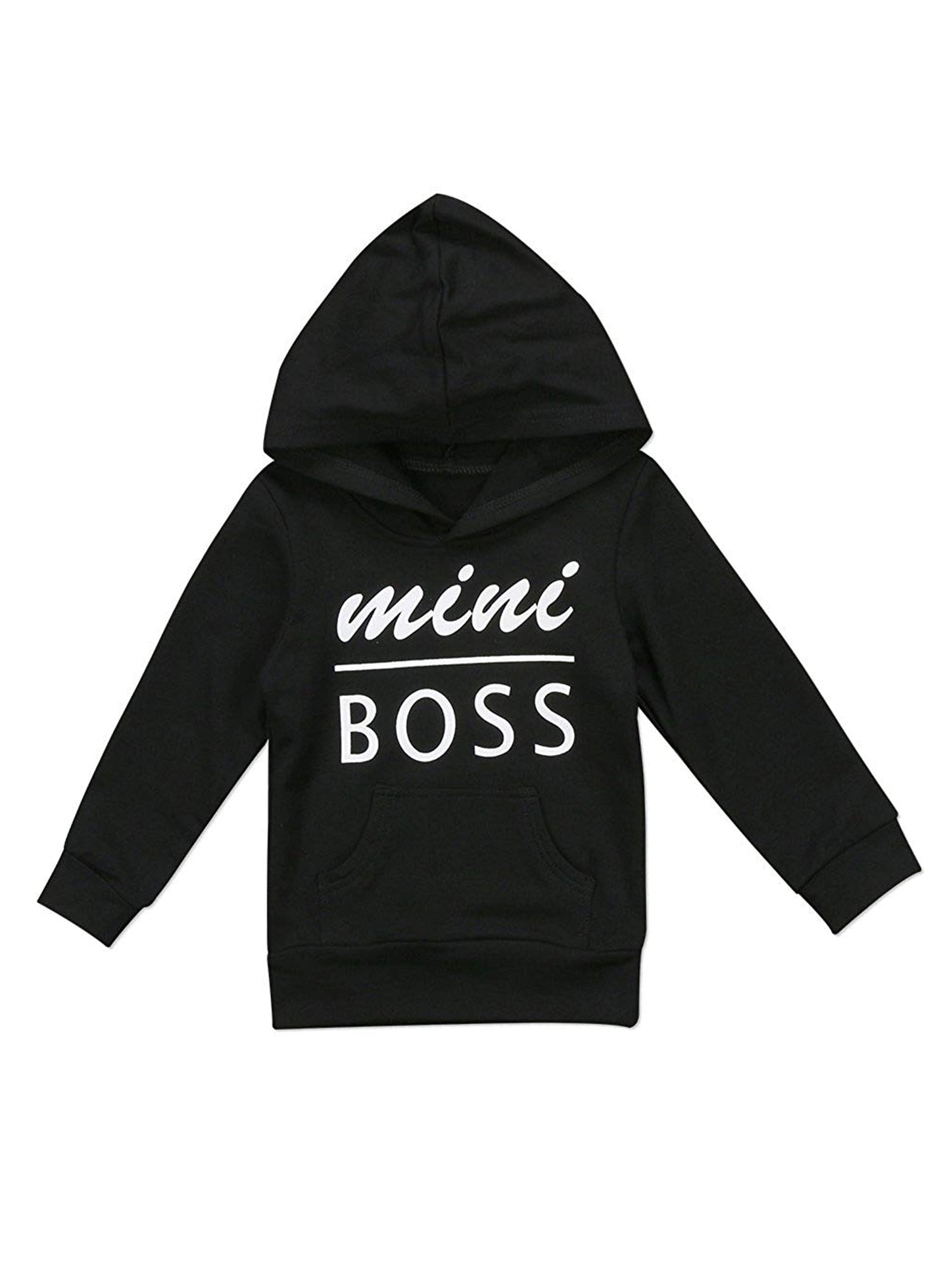 Baby Boy Girls Hoodie Outfits Mini Boss Sweatshirt Casual Tops Pocket Unisex Toddler Outdoor Fall Winter Clothes 1-5T 