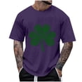 thumbnail image 1 of Ceisia Men's Loose Fit St. Patrick's Day Shamrock-Constructed Four-Leaf Clover Print Crew Neck T-Shirt Gifts, 1 of 4
