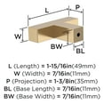 thumbnail image 3 of Amerock Intersect 1-15/16 inch (49mm) Length Champagne Bronze Knob for Cabinets and Furniture, 25 Pack, 3 of 4