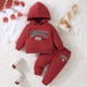 thumbnail image 2 of Gibobby Conjunto para bebé niña Conjunto de 2 piezas de sudadera con capucha de manga larga para bebé y niño pequeño con pantalones lindos(Rojo,3-6 Meses), 2 of 3