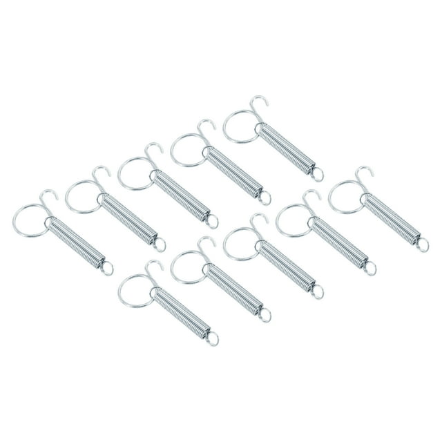 Unique Bargains 3.3' Cage Door Hook, 10Pcs Stainless Steel Finger Ring Elastic Spring Wire Latch Hook, Silver