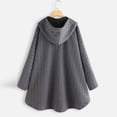 thumbnail image 4 of WEIYLL Womens Fleece Jacket Plus Size Button Pockets High Low Long Sleeve Hooded Grey Going Out Fall Tops Size XL, 4 of 7