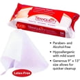 thumbnail image 3 of Tranquility Cleansing Wipes, Disposable Wet Washcloths, Aloe Vera, Chamomille, & Vitamin E, Alcohol-Free, Mild Scented, 9"x13", 56ct Bag (Case of 24 Bags), 3 of 5