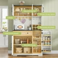thumbnail image 5 of 71" Kitchen Pantry Cabinet with Outlet & LED Light, Farmhouse Hutch with Microwave Stand, Adjustable Shelves & Wine Rack, Storage Cabinet for Dining Room, 5 of 7