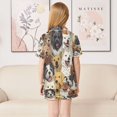 thumbnail image 4 of Silky Satin Kids' Pajama Set Breathable & Smooth Unisex Button-Down Pajamas A Large Group Of Dogs, 4 of 8
