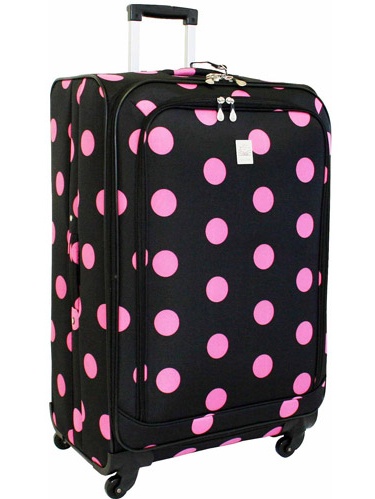 pink polka dot luggage