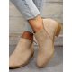 thumbnail image 1 of Women Black Zipper Back Boots, Point Toe Chunky Heeled Boots, 1 of 4